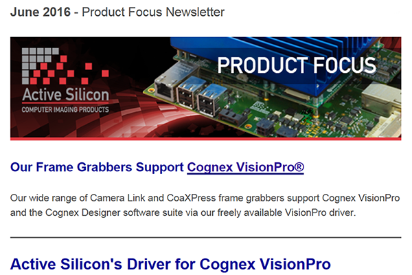 NEWSLETTER-Active-Silicon-frame-grabber-support-Cognex-Visionpro-June-2016