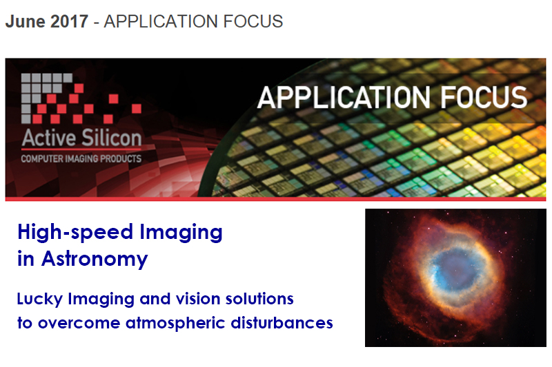 Screenshot of Active Silicon's June newsletter about high-speed imaging in astronomy