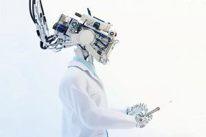 Futuristic robotic AI doctor