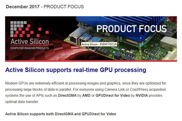 NEWSLETTER-Active-Silicon-presents-GPU-solutions-December-2017