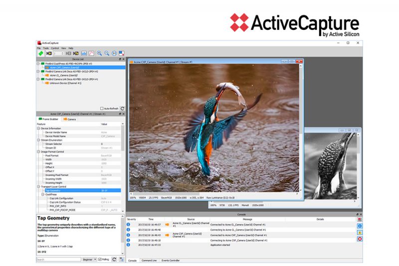 ActiveCapture the front-end software for Active Silicon frame grabbers.