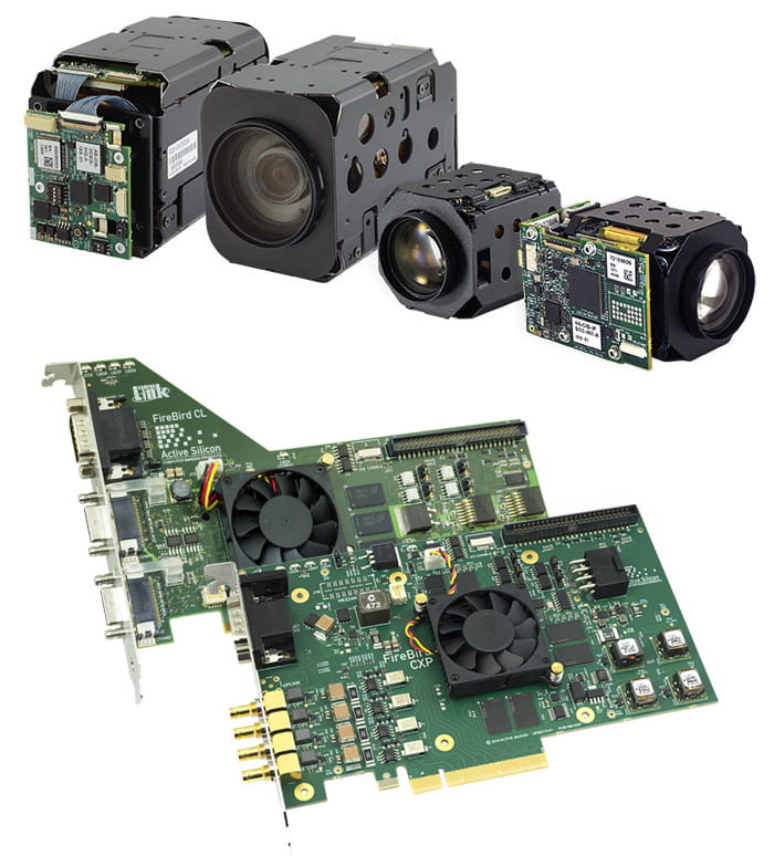 A range of Active Silicon products, AF-Zoom cameras and frame grabbers