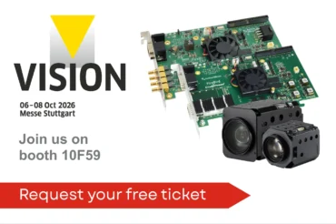 frame grabbers and a block camera with a prompt to request a free ticket for the vision show