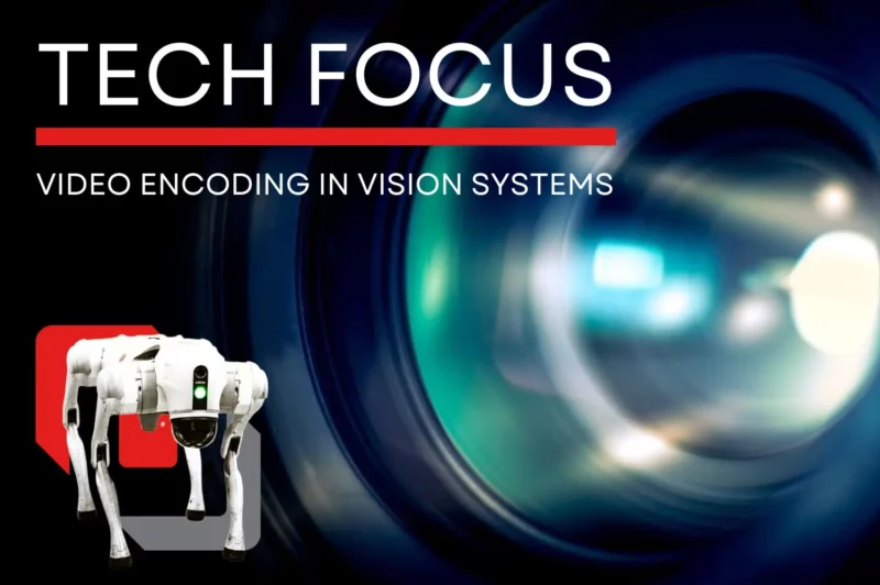 Quadruped robot with a close up camera lens
