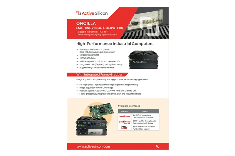 Oncilla Machine Vision Computers