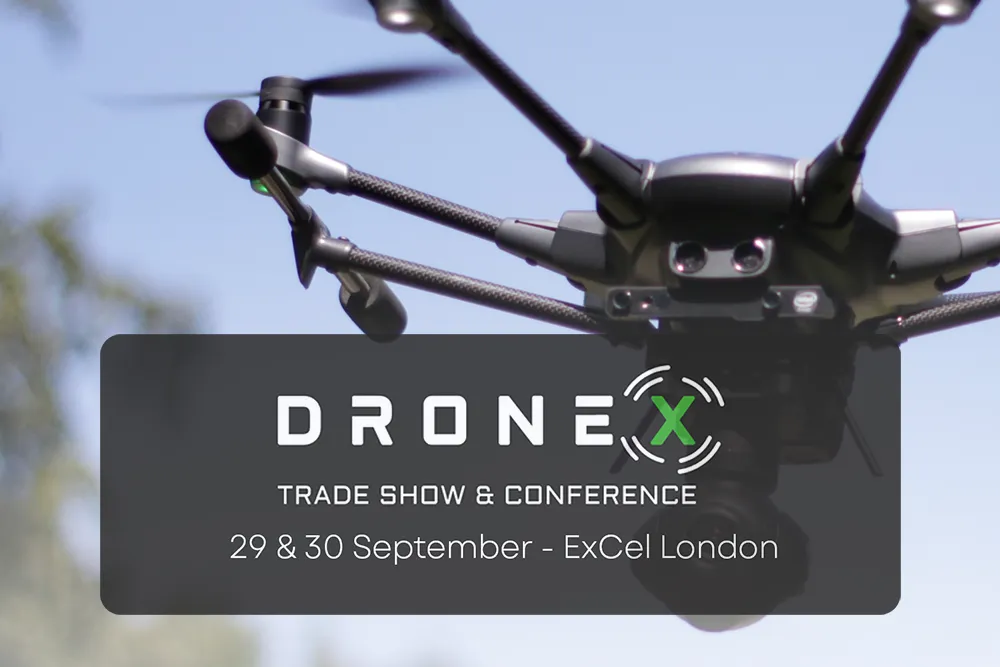 Event announcement for DroneX 2026 - showing a drone, the show and the dates
