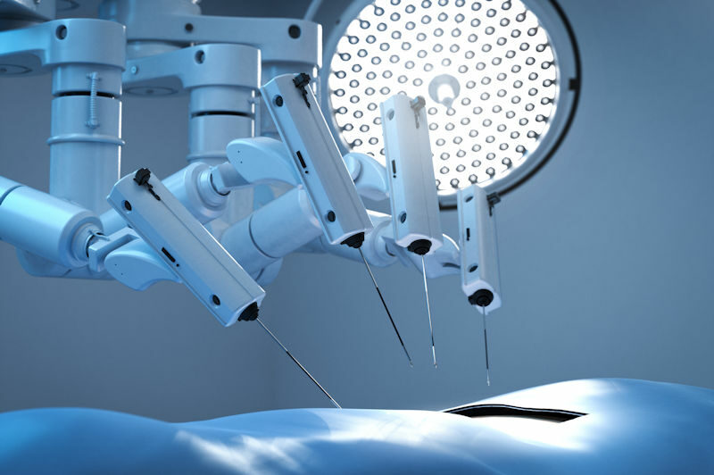 Surgical robot in the operating theatre