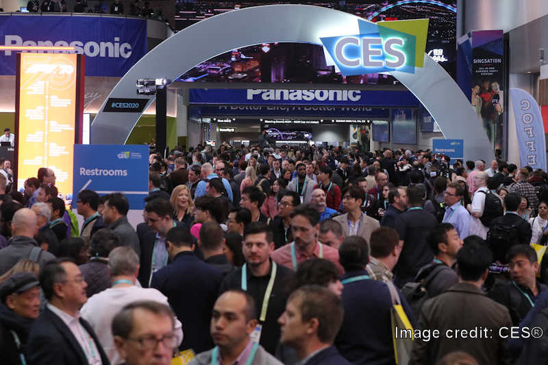 Visitors arrive at the Consumer Electronics Show