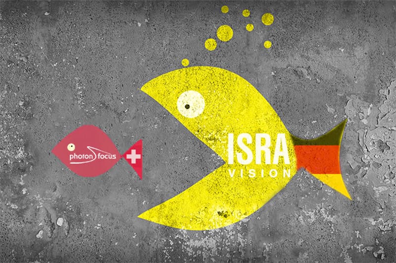 Large fish swallowing small fish, representing ISRA VISION acquiring Photonfocus