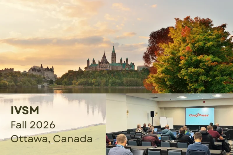 Cityscape of Ottawa and a meeting room with vision engineers