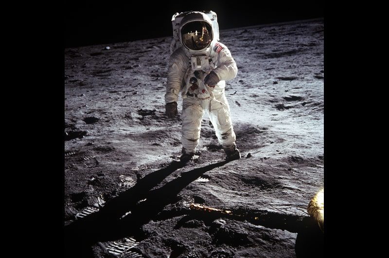 Image of astronaut walking on the moon