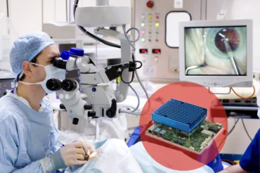 A medical professional using an imaging device