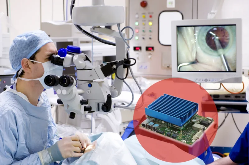 A medical professional using an imaging device