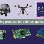 Imaging products, a drone, an armoured vehicle and the DSEI logo