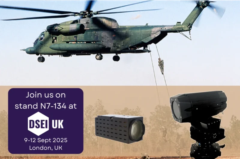 A helicopter with block camera and rugged housing