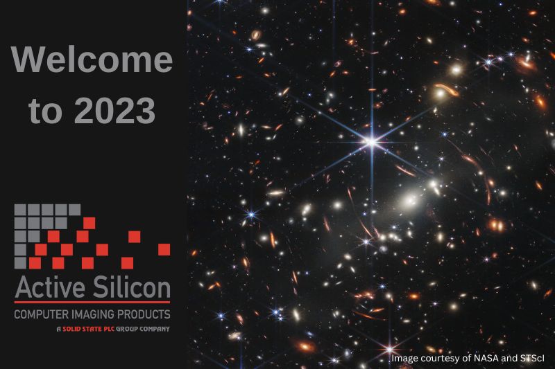 Active Silicon logo and new year message next images from the James Webb telescope