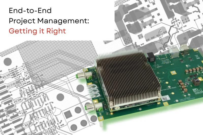 Custom designed system board on a CAD background
