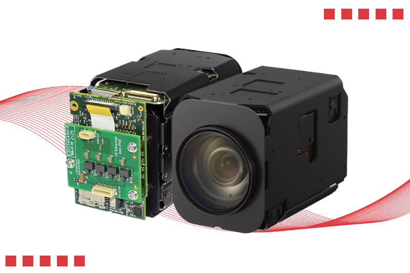 Sony FCB-EV9520L block camera with Harrier IP Ethernet interface board