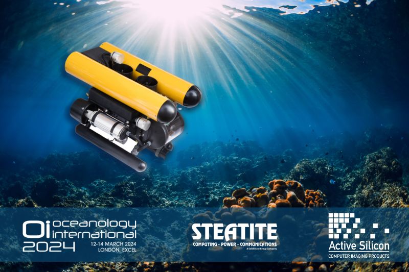 ROV underwater and Active Silicon logo