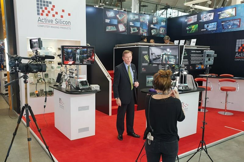 Filming at the Active Silicon exhibition booth