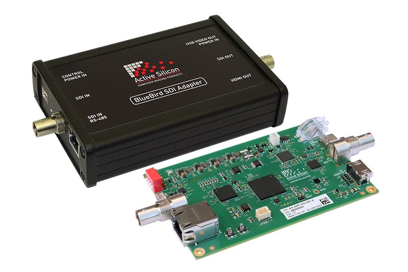 Product photos BlueBird SDI Adapter - a SDI - USB3 / HDMI video capture device; housed and board only