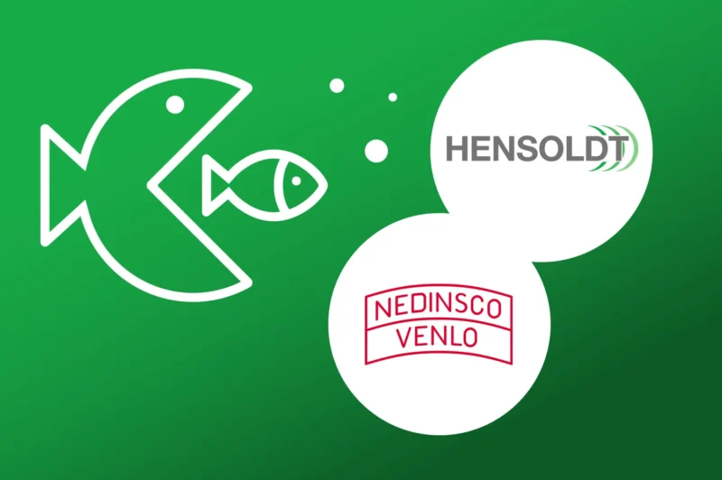 Large fish swallowing fish with Hesoldt and Nedinsco logos