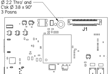 Harrier HDMI Camera Interface Board - Mechanical Overview (side A)