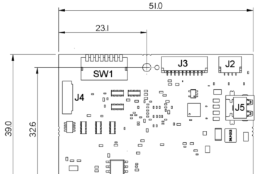 Harrier HDMI Camera Interface Board - Mechanical Overview (side B)