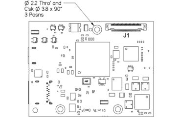 Harrier USB/HDMI Camera Interface Board - Mechanical Overview (side A)