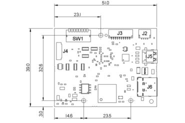 Harrier USB/HDMI Camera Interface Board - Mechanical Overview (side B)