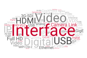 Word cloud containing words relating to video interfaces standards